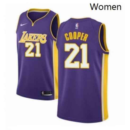 Womens Nike Los Angeles Lakers 21 Michael Cooper Authentic Purple NBA Jersey Icon Edition